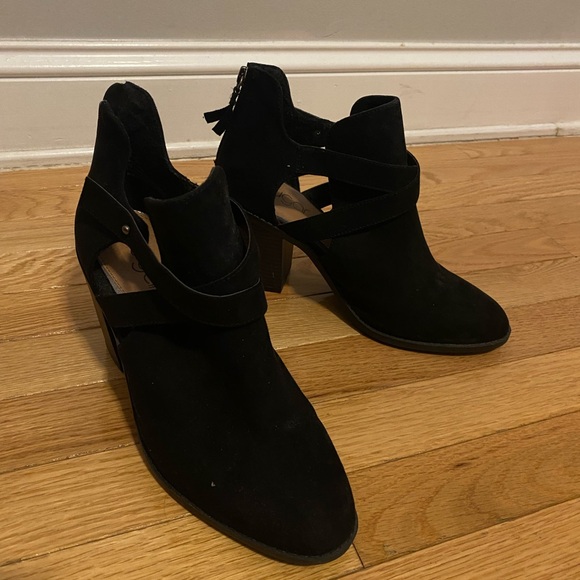 Sugar Shoes - Sugar Black Suede Cutout Ankle Booties